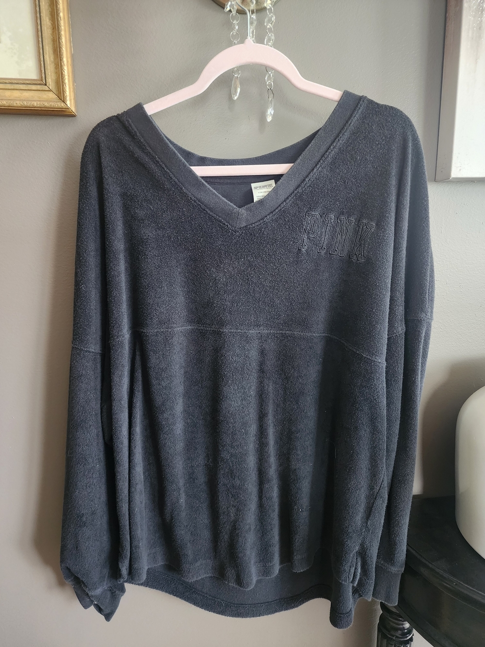 PINK Victoria's Secret Men's Black V-Neck Pullover Sweater